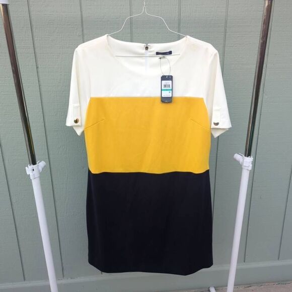 Tommy Hilfiger Colorblock Short Sleeved Knee Length Dress. XL - Picture 1 of 6